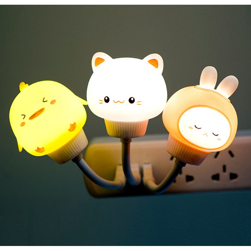 Luz de la noche del oso de dibujos animados LED tamaño pequeño bebé niños de guardería decoración del dormitorio 
