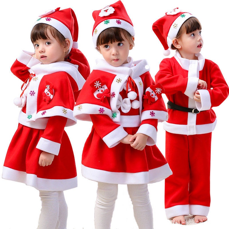 Ropa De Navidad De Los Niños Bebé Niña Vestido Niño Trajes Santa Claus  Vestir Rendimiento | Shopee Chile