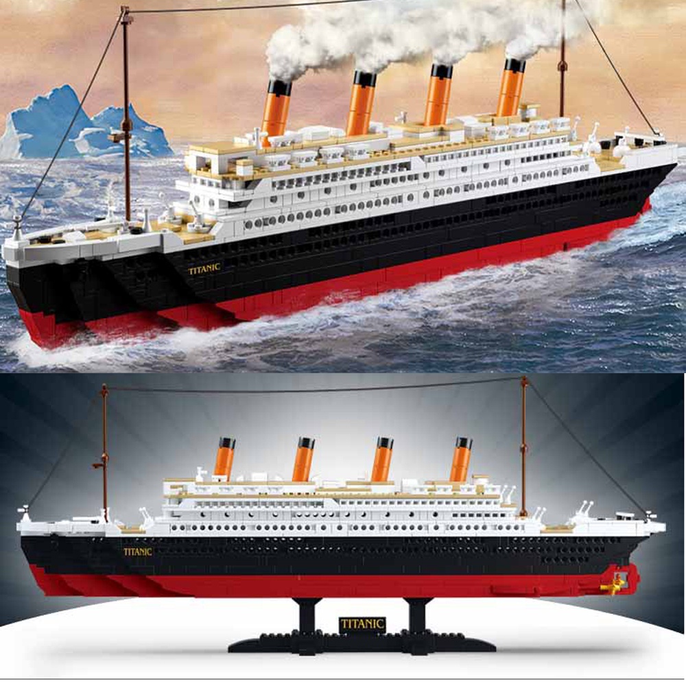 New 1021Pcs Titanic Cruise Ship Boat Building Blocks Brick Model Educational Toy 
