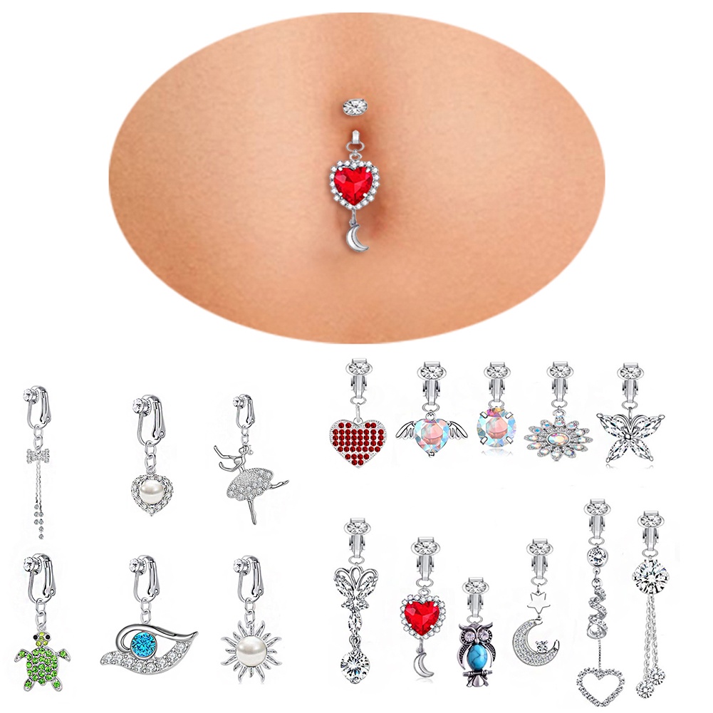 Acero Body Jewelry Fake Belly Piercing Umbilical Ombligo Falso Anillo