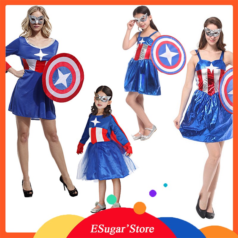 Disfraz De Cosplay De Capitán América Para Mujeres Y Niños Adultos Super  Héroe Mujer Eslinga Elegante | Shopee Chile