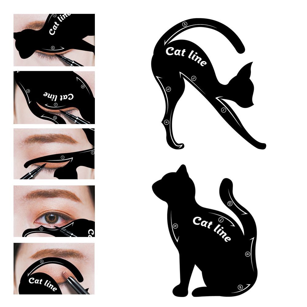 2 pzs brochas De maquillaje en forma De ojo De Gato Para Sombras De ojos/Sombra  De ojos | Shopee Chile