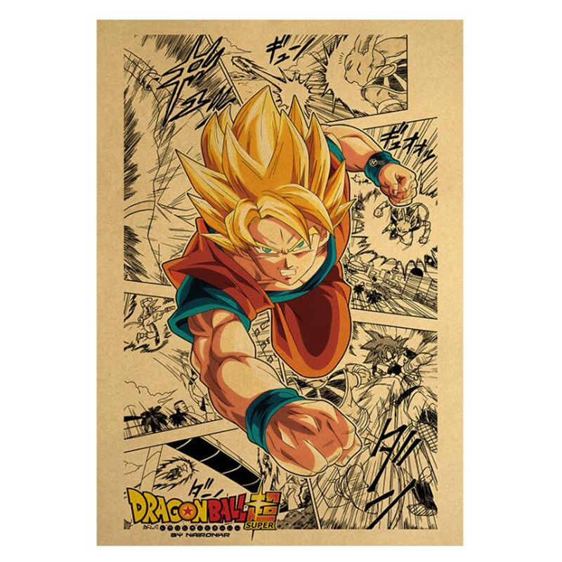 Póster De Dibujos Animados Clásico Anime Dragon Ball Figura Goku Kakarotto  Vintage Decoración De Habitación Stickers Del Hogar Papel Kraft Sticker De  Pared Pósters | Shopee Chile