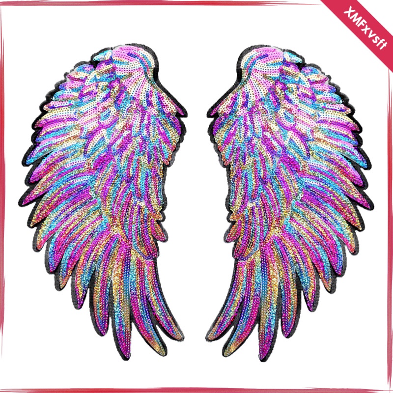 expedido Falange sufrimiento parches de lentejuelas de alas de ángel grandes de hierro sobre coser en  apliques bordado motivo para | Shopee Chile