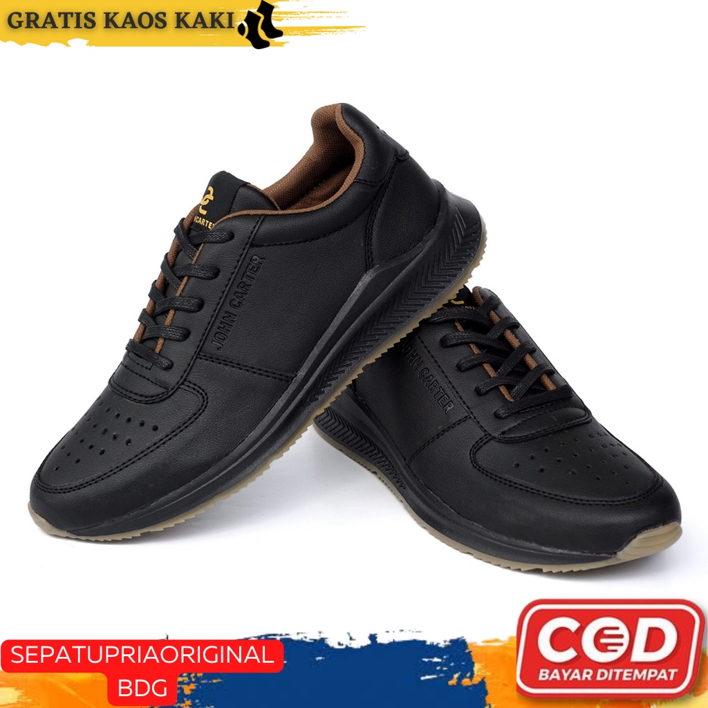 Zapatillas casuales para hombre zapatos de cuero negro oficina de trabajo de la universidad | Shopee Chile