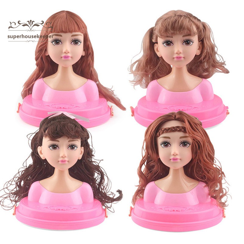MY319-6 Maquillaje Peluquería Princesa Juguetes para niñas Belleza Juguetes de Maquillaje Busto Muñeca Vestido Conjunto Cabeza de Peinado para niños niñas WNSC Cabeza de muñeca 