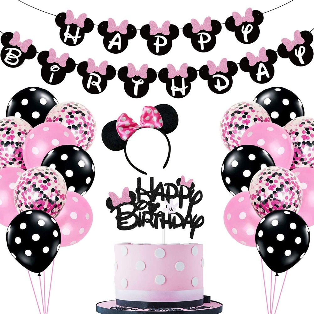 Mickey Mouse Tema Bebe Cumpleanos Pastel Bandera Globo Set Minnie Fiesta Decoracion Suministros Celebrar Fecha De Nacimiento Shopee Chile