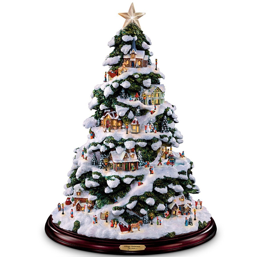 HG Árbol De Navidad Giratorio Escultura Tren Decoraciones Pasta Ventana  Stickers | Shopee Chile