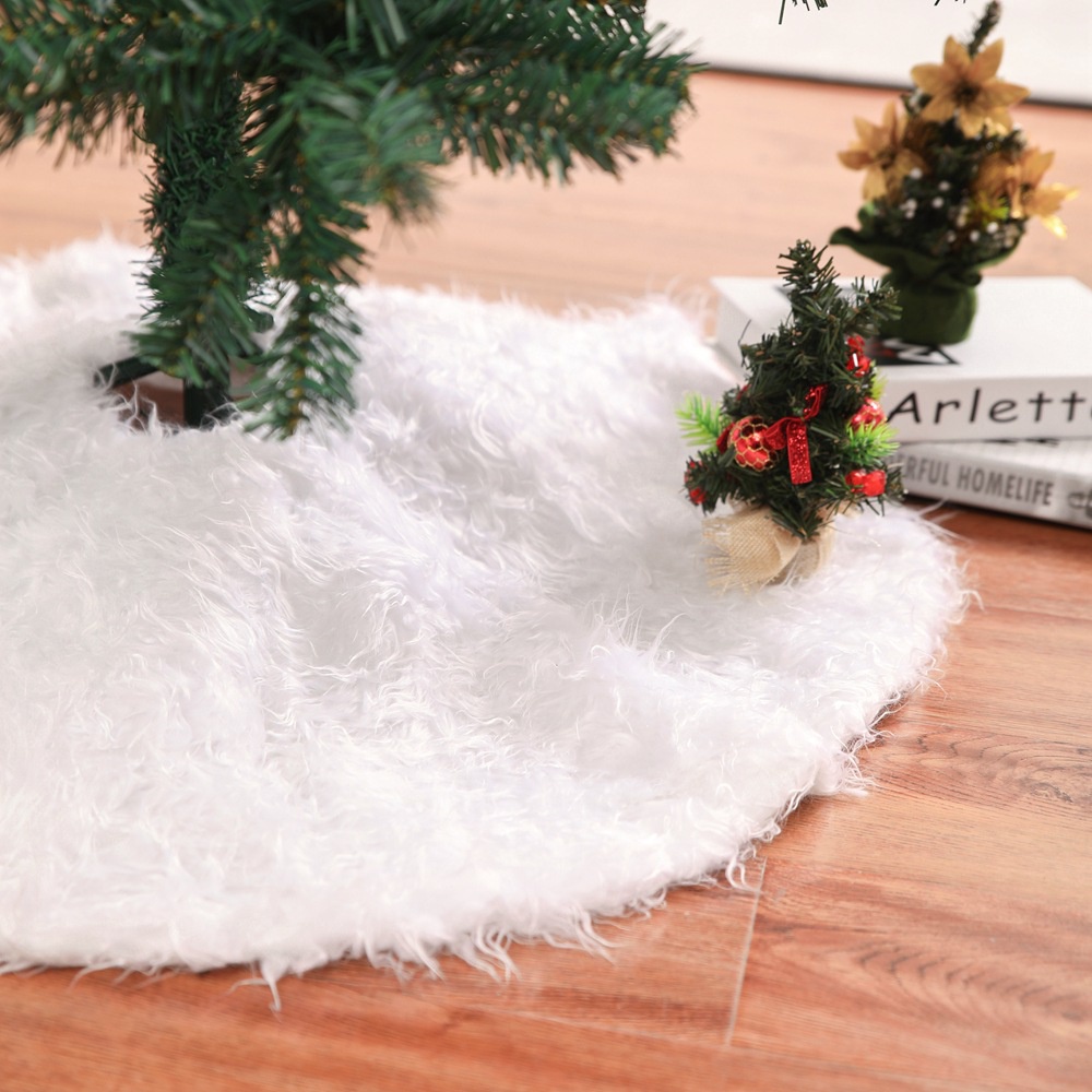 White 120cm Color Blanco Falda para árbol de Navidad GIGALUMI 120 cm 120 x 150 cm, Piel sintética 