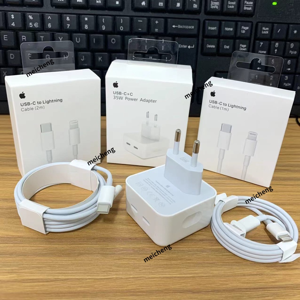 Original Nuevo Cargador Usb-C Doble 35W Tipo Pd Cable De Iluminación 1M ...