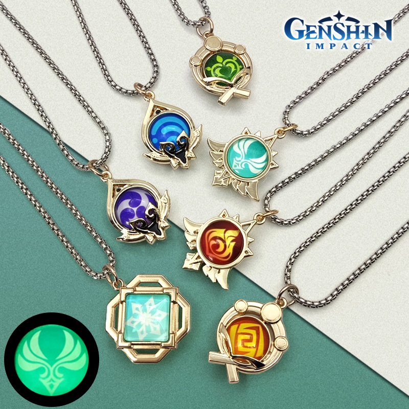 Collar Colgante Genshin Impact Vision – Aleación Con Gema, Cosplay Y Colección Para Fans Del Anime