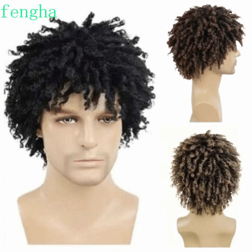 Pelucas de pelo rizado y ondulado para hombres